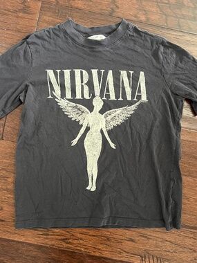 H&M Short-sleeve Nirvana T-shirt Black. Size XS.